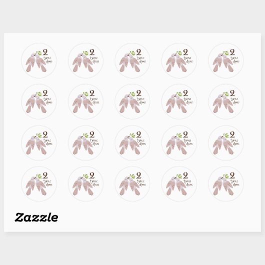 2 Turtle Dove Ronde Sticker (Vel)