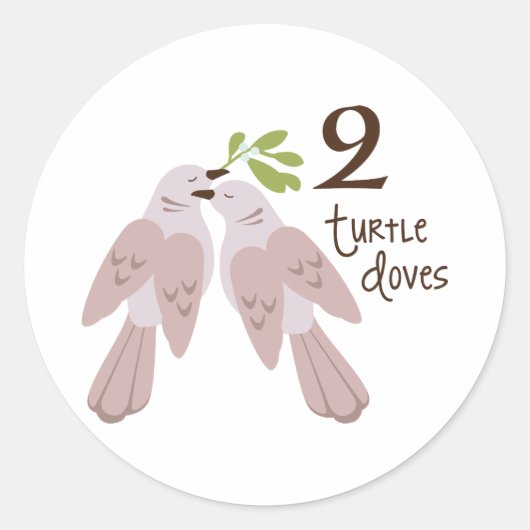 2 Turtle Dove Ronde Sticker (Voorkant)