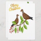 2 Turtle Doves Feestdagenkaart (Voorkant / Achterkant)