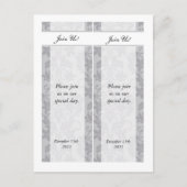 2 Tweekleurige Grijze Damask Save the Date Bladwij Aankondigingskaart (Voorkant)