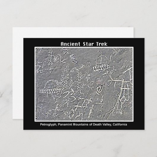 2. UFO Petroglyph in Death Valley Briefkaart (Voorkant / Achterkant)