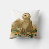 2 uilen, rustieke bruine beige karamel kussen (Achterkant)