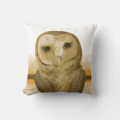 2 uilen, rustieke bruine beige karamel kussen (Voorkant)