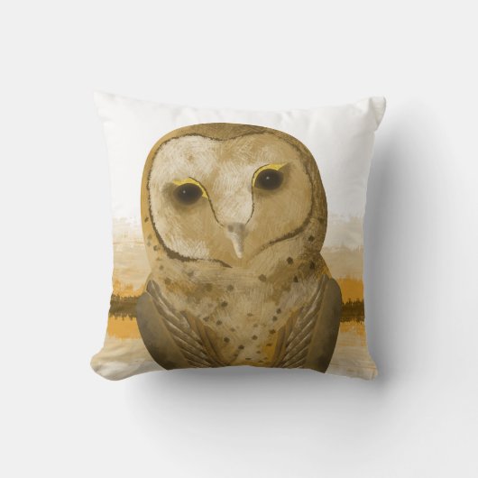 2 uilen, rustieke bruine beige karamel kussen (Voorkant)