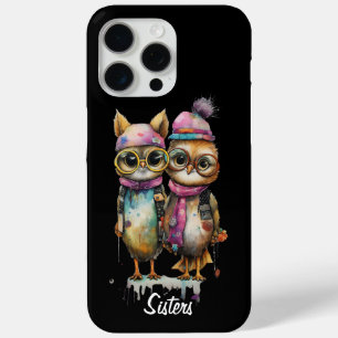 2 uilkatten iPhone 15 pro max hoesje