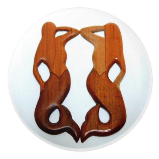 2 uitkijkzeemeermin keramische knop (Voorkant)