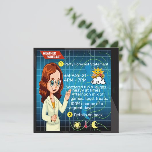 #2 Uitnodiging Feestje met lekker weer! (Staand voorkant)