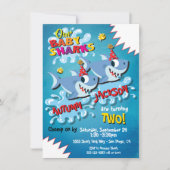 2 uitnodiging van Sharks Baby Birthday Party (Voorkant)
