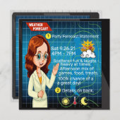 #2 Uitnodiging voor het feest met leuk weer! (Voorkant / Achterkant)