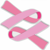 2-up borstkanker bewustzijn roze lint sticker (Voorkant)