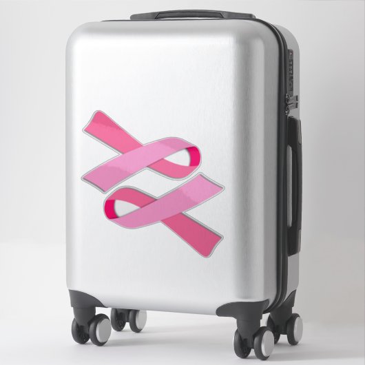 2-up borstkanker bewustzijn roze lint sticker (Koffer)