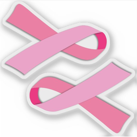 2-up borstkanker bewustzijn roze lint sticker (Voorkant)