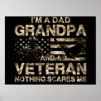 2 US Veteranen T-shirt Opa Veteraan Amerikaanse Vl Poster