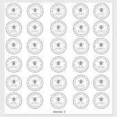 2" Uw naam hier bewerkbare witte honingpot bij Sticker (Vel)