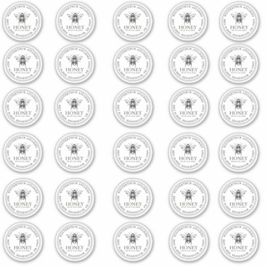 2" Uw naam hier bewerkbare witte honingpot bij Sticker (Voorkant)