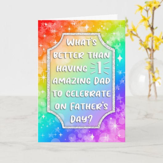 2 vaders Queer Happy Father's Day Kaart (Gele Bloem)