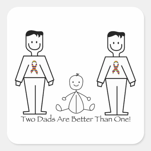 2 vaders zijn beter dan één vierkante sticker (Voorkant)