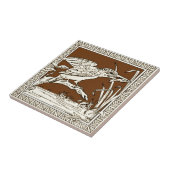 #2 van 12 Repro 1880s Minton Mocha Bird Series Tegeltje (Zijkant)