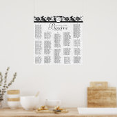 #2 van 2 Zwart Wit Damast Ontvangst Zitplaats Graf Poster (Keuken)