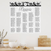 #2 van 2 zwarte witte Damaseropnameslagkaart Poster (Keuken)