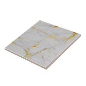 2 van 4 Gold Veined White Faux Marble 4,5 inch & 6 Tegeltje (Zijkant)