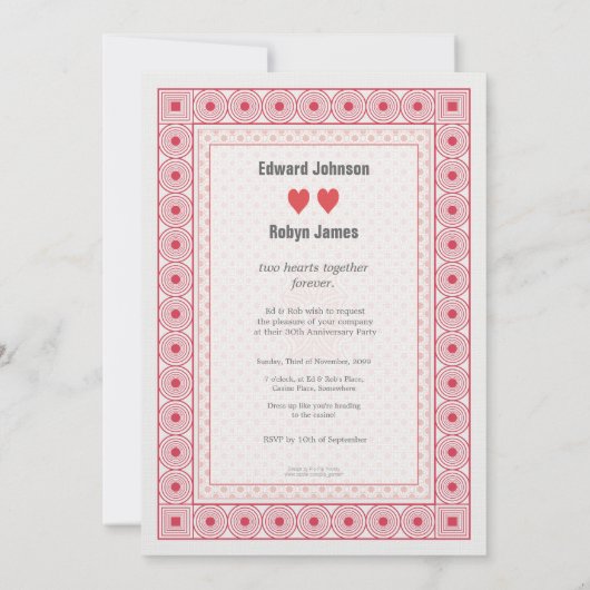 2 van Harten Speelkaart Casino Jubileum Uitnodigin Kaart (Achterkant)