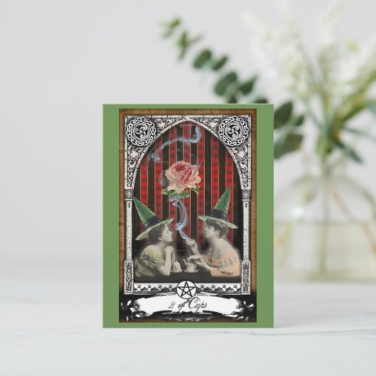 2 van het Briefkaart Cups Victoriaans Witch Tarot (Staand voorkant)