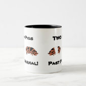 2 Varkens waren normaal! - KuneKune Pet Pigs Tweekleurige Koffiemok (Center)