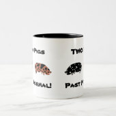 2 Varkens waren normaal! - KuneKune Pet Pigs Tweekleurige Koffiemok (Center)