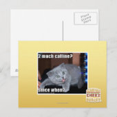 2 veel cafeïne? briefkaart (Voorkant / Achterkant)