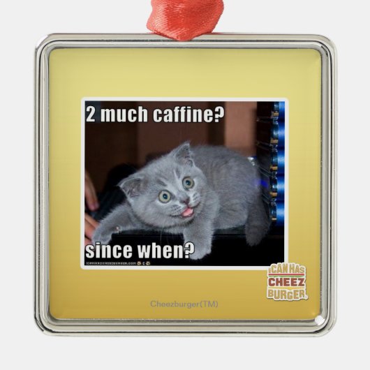 2 veel cafeïne? metalen ornament (Voorkant)