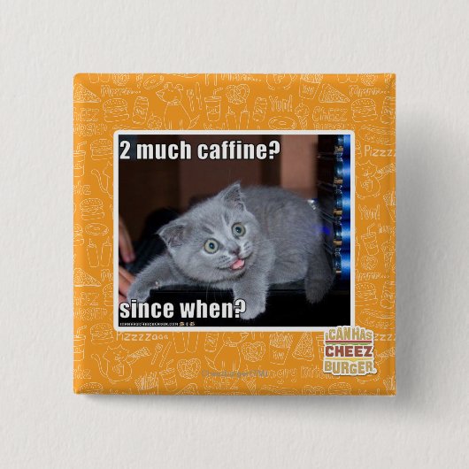 2 veel cafeïne? vierkante button 5,1 cm (Voorkant)