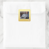 2 veel cafeïne? vierkante sticker (Tas)