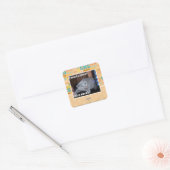 2 veel cafeïne? vierkante sticker (Envelop)