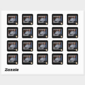 2 veel cafeïne? vierkante sticker (Vel)