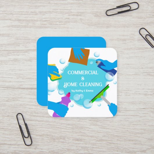 2 Veelvoudige Namen Schoonmakend Visitekaartje (Voorkant / Achterkant in situ)