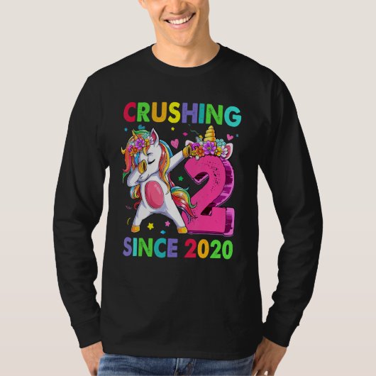 2 verpletterend het sinds 2020 dabbing eenhoorn 2e t-shirt (Voorkant)