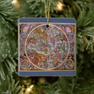 2 Verschillende Kaarten van Christelijke Sterrenbe Keramisch Ornament