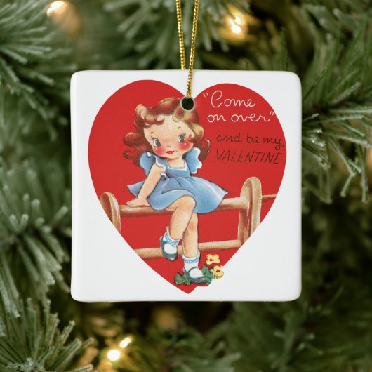 2 verschillende Schattigee  Valentijnsdag harten Keramisch Ornament (Boom)