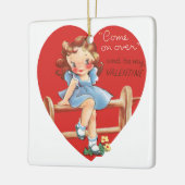 2 verschillende Schattigee  Valentijnsdag harten Keramisch Ornament (Links)