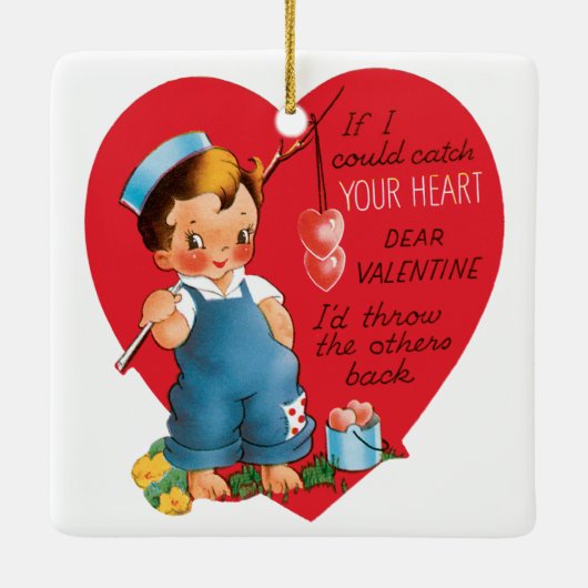 2 verschillende Schattigee  Valentijnsdag harten Keramisch Ornament (Achterkant)