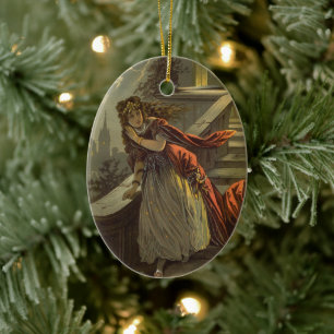 2 verschillende Vintage Victoriaanse Sprookjes ont Keramisch Ornament