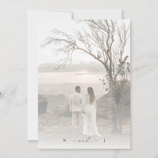 2 vervaagde Afbeeldingen Witte foto overlay bruilo Kaart (Achterkant)