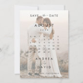 2 Vervagende foto's ampersand kalender Trouwkaart Save The Date (Voorkant)