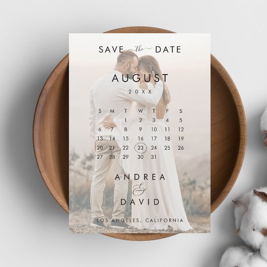 2 Vervagende Foto's En-dash Agenda Trouwkaart Save The Date