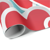 2 vet rood hart herhalend patroongeluid cadeaupapier (Rol Hoek)