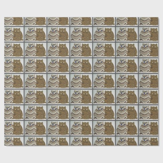 2 Vetkatten #1 Cadeaupapier (Vlak)