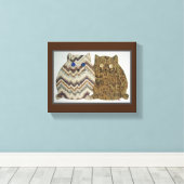 2 Vetkatten #1 Canvas Afdruk (Insitu (Houten vloer))