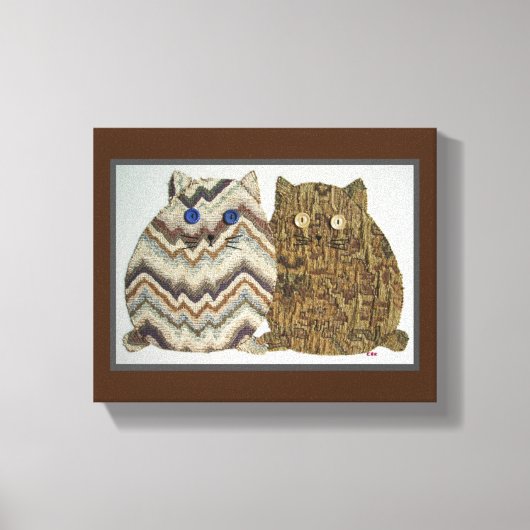 2 Vetkatten #1 Canvas Afdruk (Voorkant)