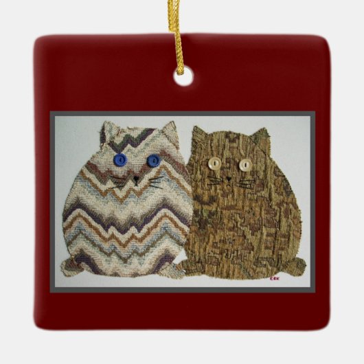 2 Vetkatten #1 Keramisch Ornament (Voorkant)